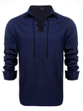 Casual Lace Up Henley Shirt (US Only) Shirts coofandy