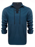 Casual Lace Up Henley Shirt (US Only) Shirts coofandy