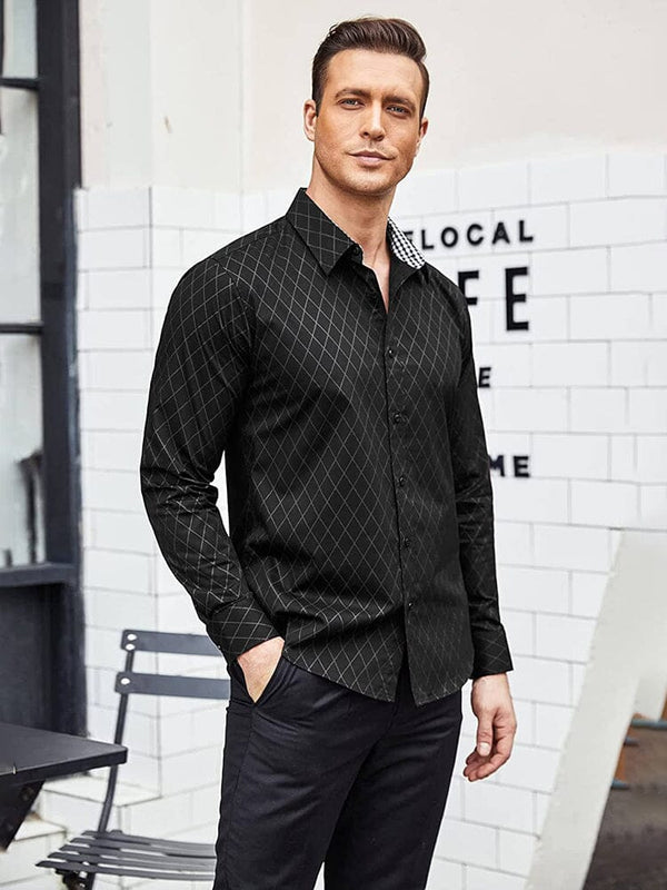 Business Long Sleeve Slim Fit Dress Shirt (US Only) Shirts COOFANDY Store