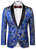 Luxury Floral Embroidered Blazer (US Only) Blazer coofandy Blue S