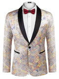 Luxury Floral Embroidered Blazer (US Only) Blazer coofandy Silver S