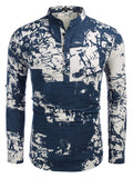 Cotton Linen Floral Henley Shirt (US Only) Shirts coofandy