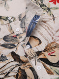 Cotton Linen Floral Henley Shirt (US Only) Shirts coofandy