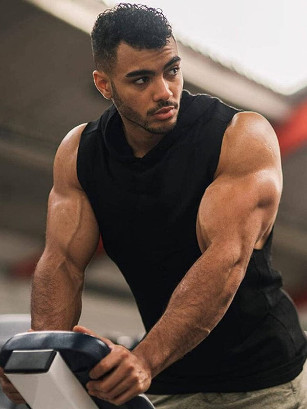 Workout Bodybuilding Muscle Sleeveless Hooded Tank Top (US Only) Tank Tops COOFANDY Store