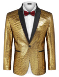 Fashion Suit Jacket (US Only) Blazer coofandy Golden Yellow S
