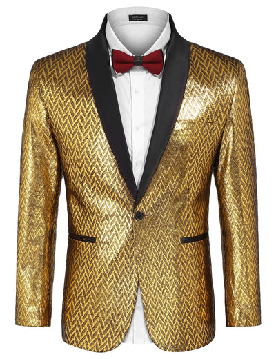 Fashion Suit Jacket (US Only) Blazer coofandy Golden Yellow S 