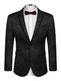 Floral Embroidered Party Blazer (US Only) Blazer coofandy Black S