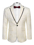 Floral Embroidered Party Blazer (US Only) Blazer coofandy Light Yellow S