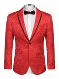 Floral Embroidered Party Blazer (US Only) Blazer coofandy Red S