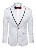 Floral Embroidered Party Blazer (US Only) Blazer coofandy White S