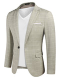 Casual Suit Jackets (US Only) Blazer coofandy Khaki Plaid S
