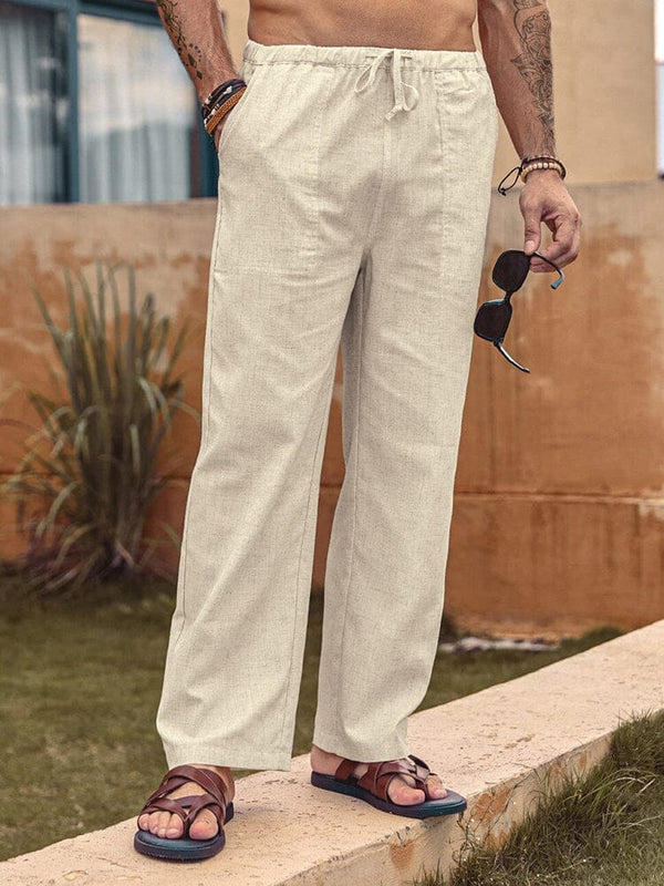 Linen Style Elastic Waist Yoga Pants (US Only) Pants coofandy