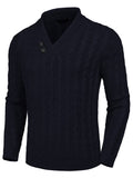 Casual Cable Knit Sweater (US Only) Sweater coofandy Navy Blue S