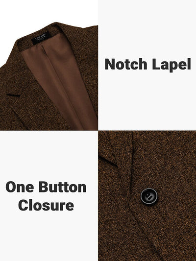 Slim Fit One Button Blazer Jacket (US Only) Blazer coofandy 
