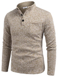 Thermal Fleece Henley Sweatshirt Shirts coofandy