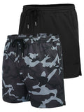 2-Piece Mesh Lightweight Workout Shorts (US Only) Shorts coofandy Camo/Black S