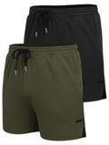 2-Piece Mesh Lightweight Workout Shorts (US Only) Shorts coofandy Army Green/Black S