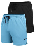 2-Piece Mesh Lightweight Workout Shorts (US Only) Shorts coofandy Clear Blue/Black S