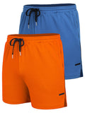 2-Piece Mesh Lightweight Workout Shorts (US Only) Shorts coofandy Orange/Sky Blue S