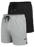 2-Piece Mesh Lightweight Workout Shorts (US Only) Shorts coofandy Grey/Black S