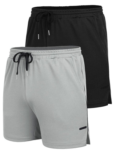 2-Piece Mesh Lightweight Workout Shorts (US Only) Shorts coofandy Grey/Black S 