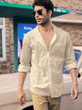 Breathable Button Up Linen Shirt (US Only) Shirts coofandy