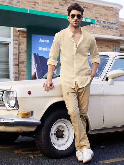 Breathable Button Up Linen Shirt (US Only) Shirts coofandy 
