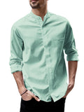 Breathable Button Up Linen Shirt (US Only) Shirts coofandy Light Green S