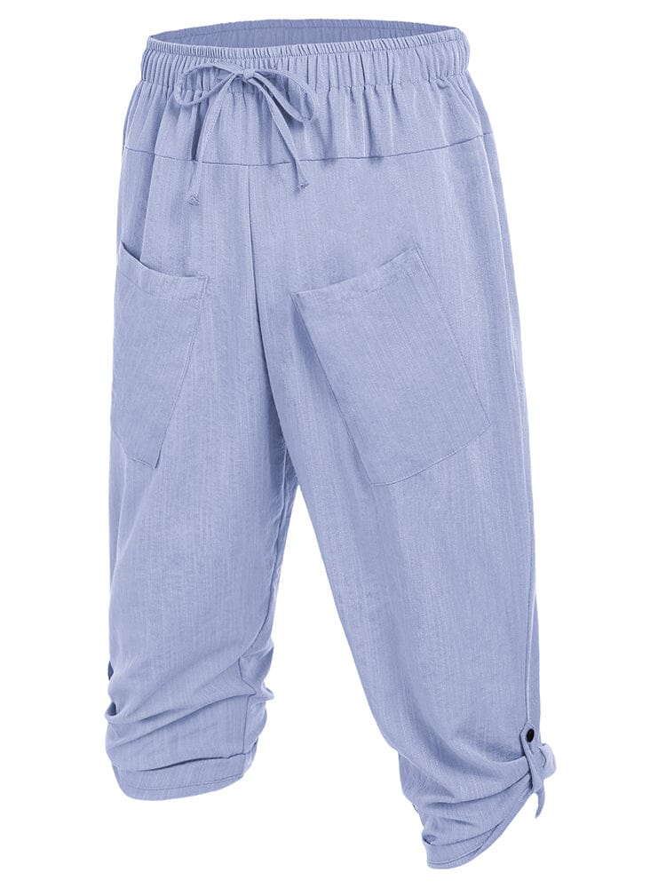 Linen Harem Beach Yoga Pants (US Only) Pants coofandy Clear Blue S 