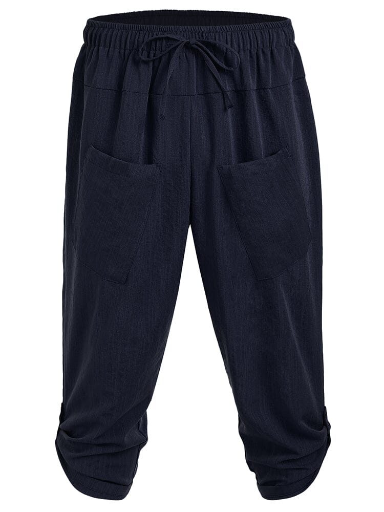Linen Harem Beach Yoga Pants (US Only) Pants coofandy Navy Blue S 
