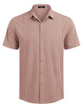 Cuban Short Sleeve Shirt (US Only) Shirts coofandy Pink S