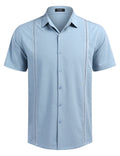 Cuban Short Sleeve Shirt (US Only) Shirts coofandy Clear Blue S