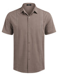 Cuban Short Sleeve Shirt (US Only) Shirts coofandy Light Brown S
