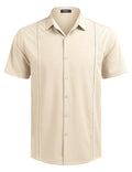 Cuban Short Sleeve Shirt (US Only) Shirts coofandy Beige S