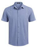 Cuban Short Sleeve Shirt (US Only) Shirts coofandy Grey Blue S