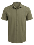 Cuban Short Sleeve Shirt (US Only) Shirts coofandy Army Green S