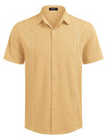 Cuban Short Sleeve Shirt (US Only) Shirts coofandy Yellow S