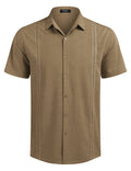 Cuban Short Sleeve Shirt (US Only) Shirts coofandy Brown S