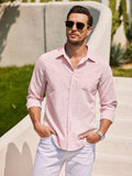 Casual Striped Button Up Shirts (US Only) Shirts coofandy Pink S