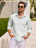 Casual Striped Button Up Shirts (US Only) Shirts coofandy Light Green S