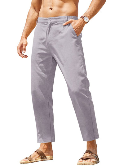 Classic Breathable Linen Pants (US Only) Pants coofandy Light Grey S 