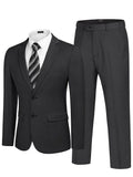 Classic 2-Piece Dress Suit (US Only) Suit Set coofandy Dark Grey S
