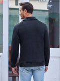 Casual Quarter Collar Waffle Sweatshirt (US Only) Hoodies coofandy