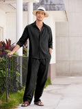 Casual Linen 2 Piece Beach Set (US Only) Sets coofandystore Black S
