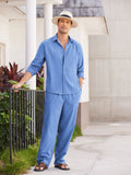 Casual Linen 2 Piece Beach Set (US Only) Sets coofandystore Blue S