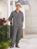 Casual Linen 2 Piece Beach Set (US Only) Sets coofandystore Dark Grey S