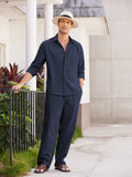 Casual Linen 2 Piece Beach Set (US Only) Sets coofandystore Navy Blue S
