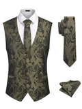 Paisley Vest Tux Set (US Only) Vest coofandy Gold S