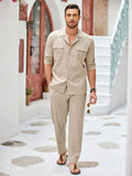 Cozy Cotton Linen Shirt Sets (US Only) Sets coofandy