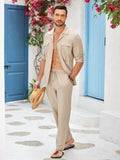 Cozy Cotton Linen Shirt Sets (US Only) Sets coofandy